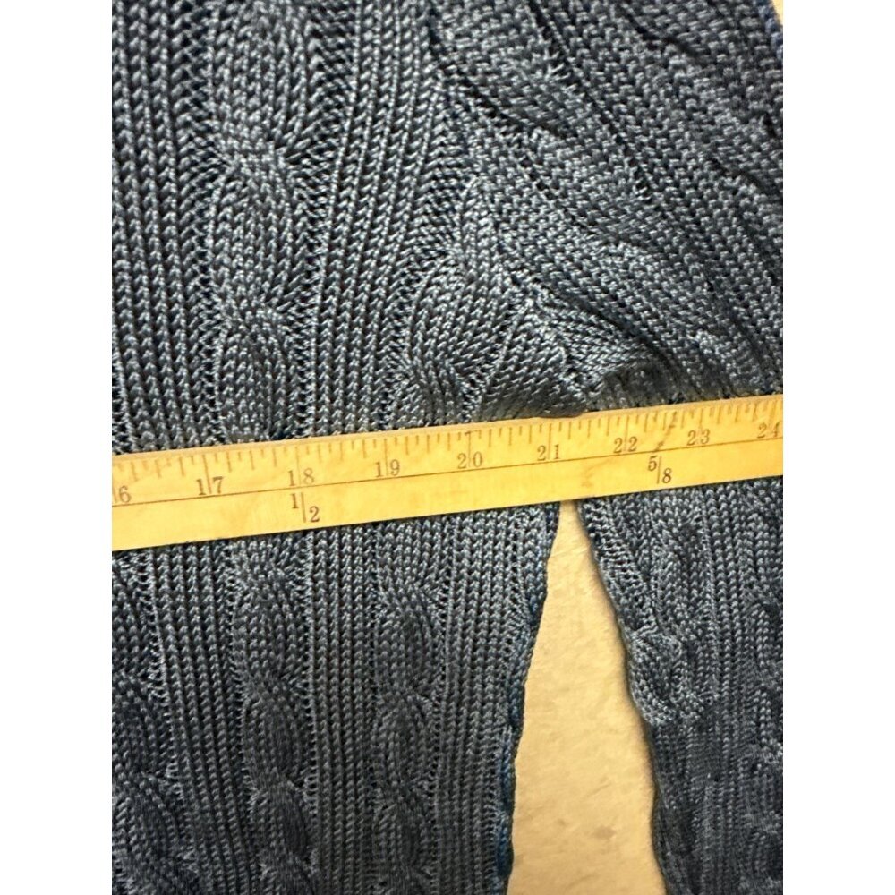 Ralph Lauren Collection Women's Sweater 100% Silk Cableknit Purple Label Blue XL - Picture 7 of 11